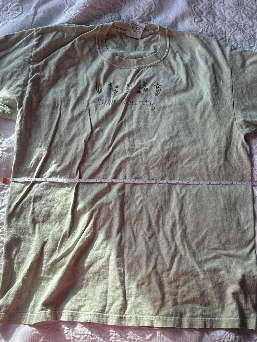 green cotton oversized tee, size large